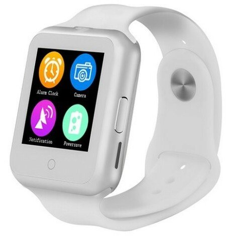 Ceas Smartwatch cu Telefon iUni V88, 1.22 inch, BT, 64MB RAM, 128MB ROM, Alb + Card MicroSD 4GB Cado