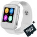 Ceas Smartwatch cu Telefon iUni V88, 1.22 inch, BT, 64MB RAM, 128MB ROM, Alb + Card MicroSD 4GB Cado